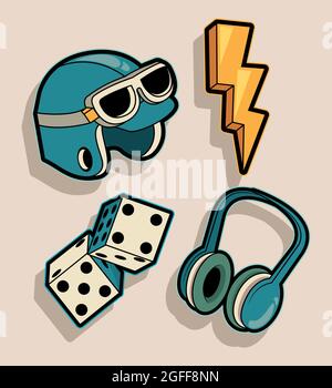 Vier Symbole für Patches Stock Vektor