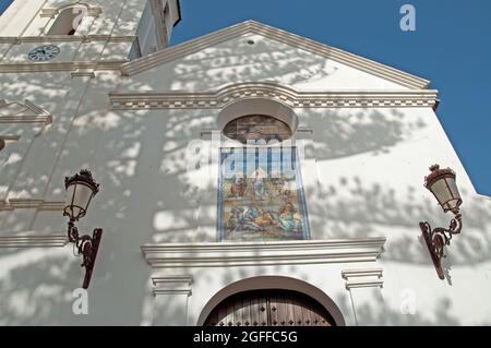 Detail, Kirche des Erlösers, Nerja, Provinz Malaga, Andalusien, Spanien Stockfoto