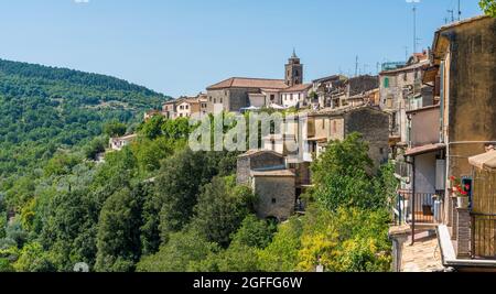 Collepardo, schönes mittelalterliches Dorf in der Provinz Frosinone, Latium, Mittelitalien. Stockfoto