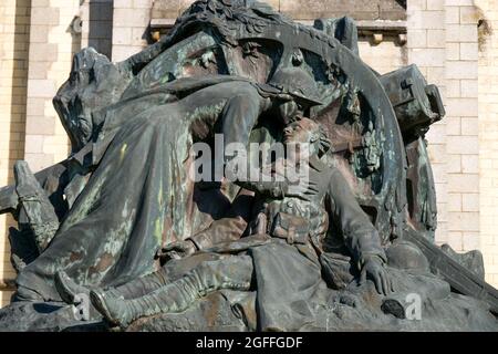 War Mermorial, Bricquebec, Departement Manche, Cotentin, Region Normandie, Frankreich Stockfoto