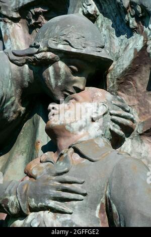 Kriegsdenkmal, Bricquebec, Manche Department, Cotentin, Normandie Region, Frankreich Stockfoto