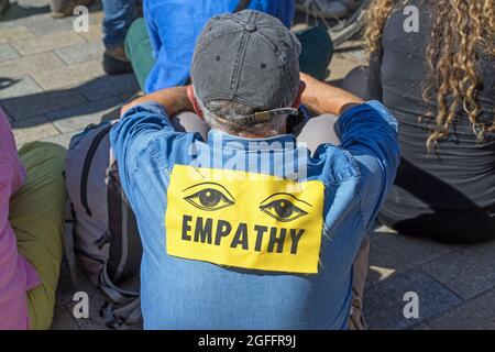 Extinction Rebellion Protestierende am Oxford Circus protestieren gegen den Klimawandel. London - 25. August 2021 Stockfoto