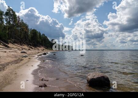 Idyllische Küstenlandschaft an der Baltici-See im Norden Estlands im Laheema-Nationalpark Stockfoto