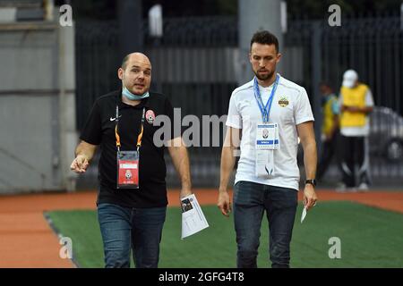 Non Exclusive: ZAPORIZHZHIA, UKRAINE - 25. AUGUST 2021 - während des offenen Trainings des FC Rapid Austria vor dem 2 Stockfoto