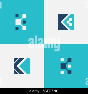 Bundle mit dem Buchstaben k Logo Stockfoto