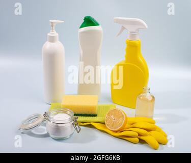 Natürliche organische Reinigungsprodukte für zu Hause. Gesunder Lebensstil. Stockfoto