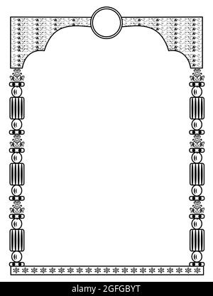 Dekorative Rahmen. Ornamentrahmen im Retro-Stil, rechteckige Vintage-Ornamente und verzierte Bordüre. Dekorative Hochzeitsrahmen, antike Museumsbildränder ist Stockfoto