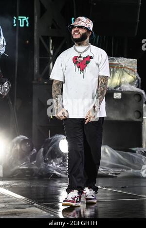 East Rutherford, New Jersey, USA. August 2021. Farruko beim Hot 97 Summer Jam 2021 im Met Life Stadium am 22. August 2021 in East Rutherford, New Jersey. Kredit: Raymond Alston/Media Punch/Alamy Live Nachrichten Stockfoto