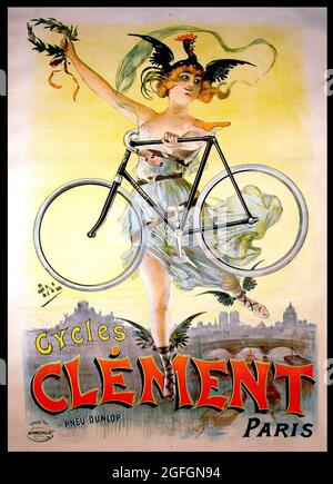 Klicken Sie auf Vintage Französisch Fahrrad Poster - Clément, 1910er Stockfoto