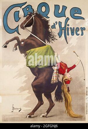 Klicken Sie auf das Vintage French Circus Poster - Cirque d'Hiver, 1910er Stockfoto