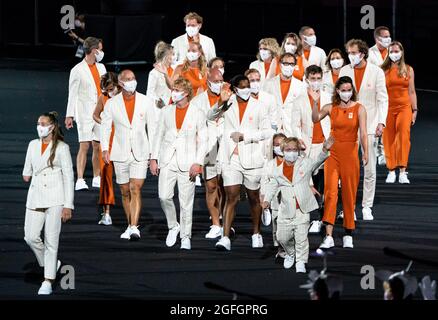Tokio, Japan – 24 2021. August: Die Eröffnungszeremonie bei den Paralympischen Spielen in Tokio, Japan. Nach einer einjährigen Verzögerung werden die Paralympischen Spiele Tokyo2020 beginnen. (Foto von Helene Wiesenhaan/Orange Picturs) 2021: Stockfoto