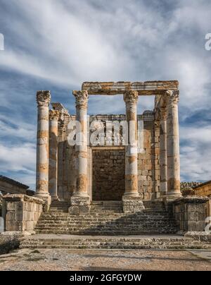 Römische Stadt Djemila, Algerien - UNESCO-Weltkulturerbe Stockfoto