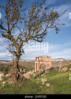 Römische Stadt Djemila, Algerien - UNESCO-Weltkulturerbe Stockfoto