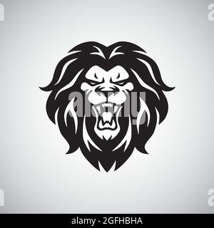 „Angry Lion Roaring“-Logo-Vektor Stock Vektor
