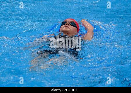 TOKIO, JAPAN. August 2021. Eleanor Simmonds aus Großbritannien beim Schwimmen der Paralympischen Spiele von Tokio 2020 am Donnerstag, den 26. August 2021, im Tokyo Aquatics Center in TOKIO, JAPAN. Kredit: Taka G Wu/Alamy Live Nachrichten Stockfoto