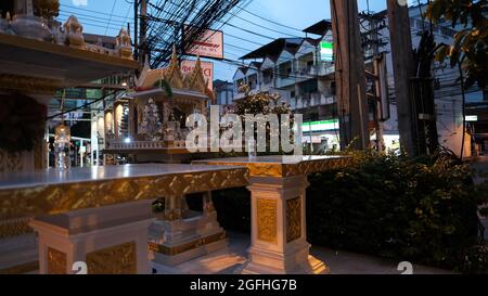 Erste Runde der Lockdowns Nord Zentral Pattaya Back Streets Pattaya Thailand erste Nacht der Lockdowns Stockfoto