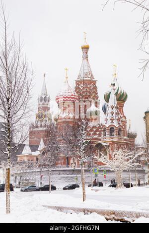 saint Basilikum Kathedrale, leeres rotes Quadrat, moskau, russland. Pokrovskiy sobor. Stockfoto
