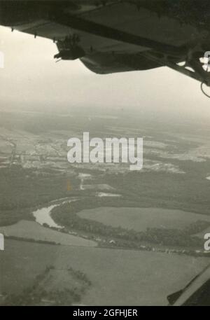 Luftaufnahme von Fort Benning und Chattahoockee River, GA USA 1950er Stockfoto