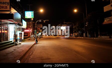 Erste Runde der Lockdowns Nord Zentral Pattaya Back Streets Pattaya Thailand erste Nacht der Lockdowns Stockfoto