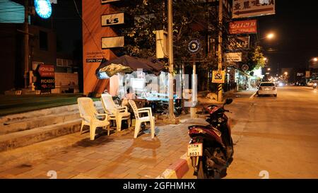 Erste Runde der Lockdowns Nord Zentral Pattaya Back Streets Pattaya Thailand erste Nacht der Lockdowns Stockfoto