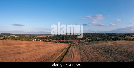 Luftbildaufnahmen aus Güntersberge im Harz Stockfoto