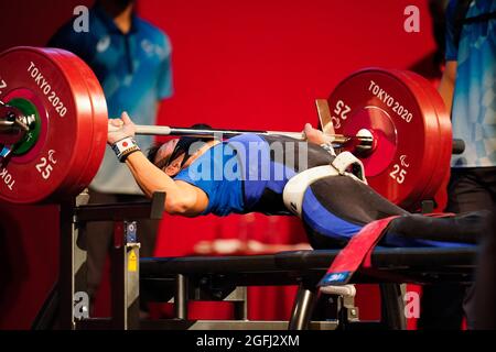 Tokio, Japan. August 2021. Hiroshi Miura (JPN) Powerlifting: Männer-49-kg-Finale beim Tokyo International Forum während der Paralympischen Spiele von Tokio 2020 in Tokio, Japan. Quelle: SportsPressJP/AFLO/Alamy Live News Stockfoto
