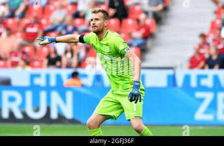 BayArena Leverkusen, Bayer Leverkusen gegen Bor. Mönchengladbach; Lukas Hradecky. Stockfoto