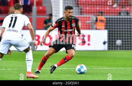 BayArena Leverkusen, Bayer Leverkusen gegen Bor. Mönchengladbach; Kerem Demirbay. Stockfoto