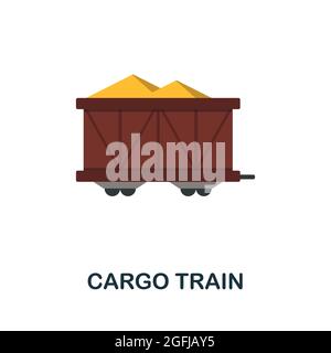 Flaches Symbol für Cargo Train. Einfaches Schild aus der Logistiksammlung. Creative Cargo Train Icon Illustration für Webdesign, Infografiken und mehr Stock Vektor