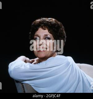 Edda Moser, berühmte deutsche Opernsängerin, Sopranistin, Portrait 1983. Edda Moser, berühmte deutsche Opernsängerin, Sopran, Portrait 1983. Stockfoto