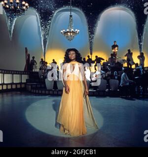 Felicia Weathers, amerikanische Opernsängerin, Stargast in der TV-Show: Max Greger: Musik Musik Musik, ZDF, 26. Februar 1976, singt Lieder aus den Musicals Swingtime und Porgy and Bess. Felicia Weathers, amerikanische Opernsängerin, Stargast in der TV-Show: Max Greger: Musik Musik Musik, ZDF, 26. Februar 1976, singt sie Lieder aus den Musicals Swingtime und Porgy und Bess. Stockfoto