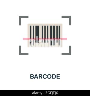 Flaches Barcode-Symbol. Einfaches Schild aus der Logistiksammlung. Creative Barcode Icon Illustration für Web-Design, Infografiken und vieles mehr Stock Vektor