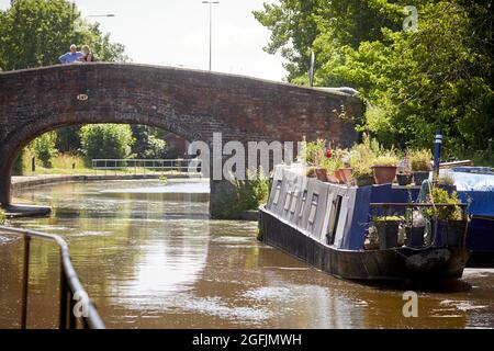 National Waterways Museum Ellesmere Port, Beginn des Canalside Trail Stockfoto