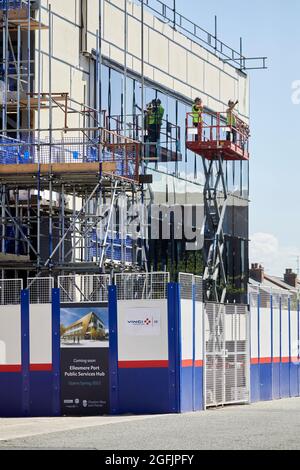 VINCI Construction UK arbeitet für Cheshire West und Chester Council an einem neuen Public Services Hub im Hafen von Ellesmere Stockfoto