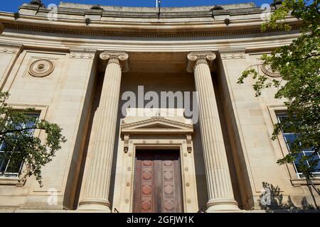 Stadtzentrum Bolton, Lancashire Le Mans Crescent Le Magistrates Court, wurde nach den Entwürfen von Bradshaw Gass und Hope gebaut. Stockfoto