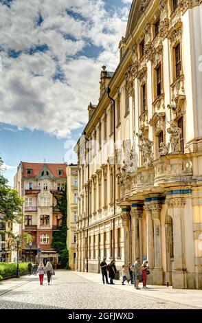 Gebäude der Universität Wroclaw, HDR-Bild Stockfoto