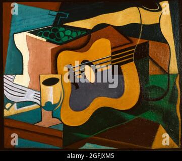 Juan Gris, Stillleben mit Gitarre, abstrakte Malerei, 1920 Stockfoto