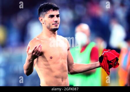 Brahim Diaz von AC Milan feiert am Ende der Serie EIN Match zwischen UC Sampdoria und AC Milan. AC Milan gewinnt 1-0 gegen UC Sampdoria. Stockfoto