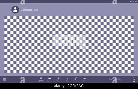 Benutzeroberfläche für Videokonferenzen, Fenster für Videokonferenzanrufe Stock Vektor