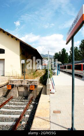 Bahnhof La Pobla de Segur in Lleida, Katalonien, Spanien, Europa Stockfoto