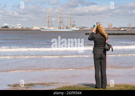 Die Tall Ships Rennen in Liverpool im Jahr 2008 Stockfoto