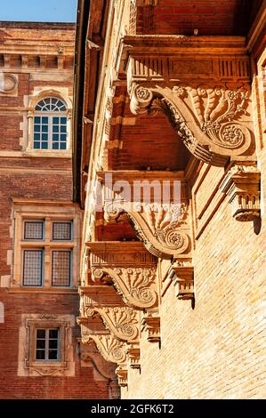 Detail der Hôtel de Bernuy, Villa eines Pastellhändlers in Toulouse, Südfrankreich Stockfoto