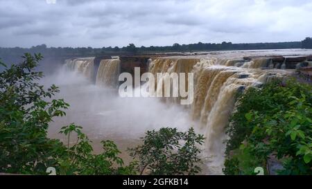 Breiteste Wasserfälle in Indien, Chitrakoot oder Chitrakote Wasserfälle, Chhattisgarh, Indien. Das Hotel liegt in der Nähe des Kanger Valley National Park Stockfoto