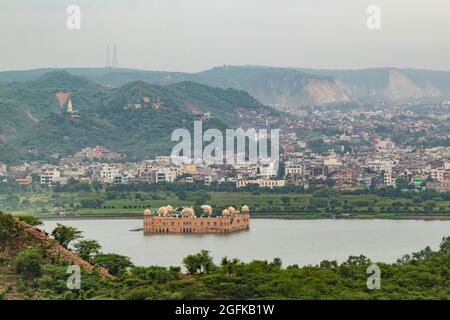 JAL mahal jaipur, rajasthan, indien. Blick von jaigarh Fort. Stockfoto