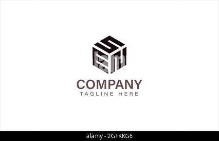 „Letter SEN“-Logo, „Three Letter“-Logo, „Alphabet S E N“-Vektorsymbol in Hexagon-Form Stock Vektor