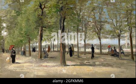 Vincent van Gogh – Terrasse im Jardin du Luxembourg (1886) berühmtes Gemälde. Stockfoto