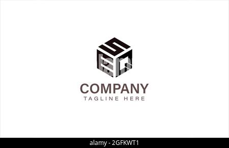 SEQ-Logo mit Buchstaben, Logo mit drei Buchstaben, sechseckige Vektorsymbole mit Buchstabe S E Q Stock Vektor
