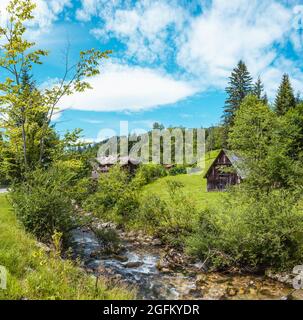 Chalet in den alpen Stockfoto