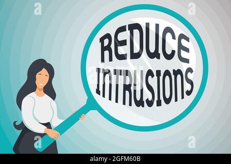 Handschriftliche Texte reduzieren Eindringlinge. Unternehmen präsentieren eine Strategie zur Reduzierung und Überwachung von Fehlalarmraten abstrakte Untersuchung und Suche nach Hinweisen Stockfoto