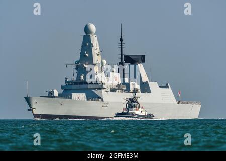 HMS Defender ist einer von sechs Typ 45 Zerstörern, die von der Royal Navy betrieben werden. Stockfoto